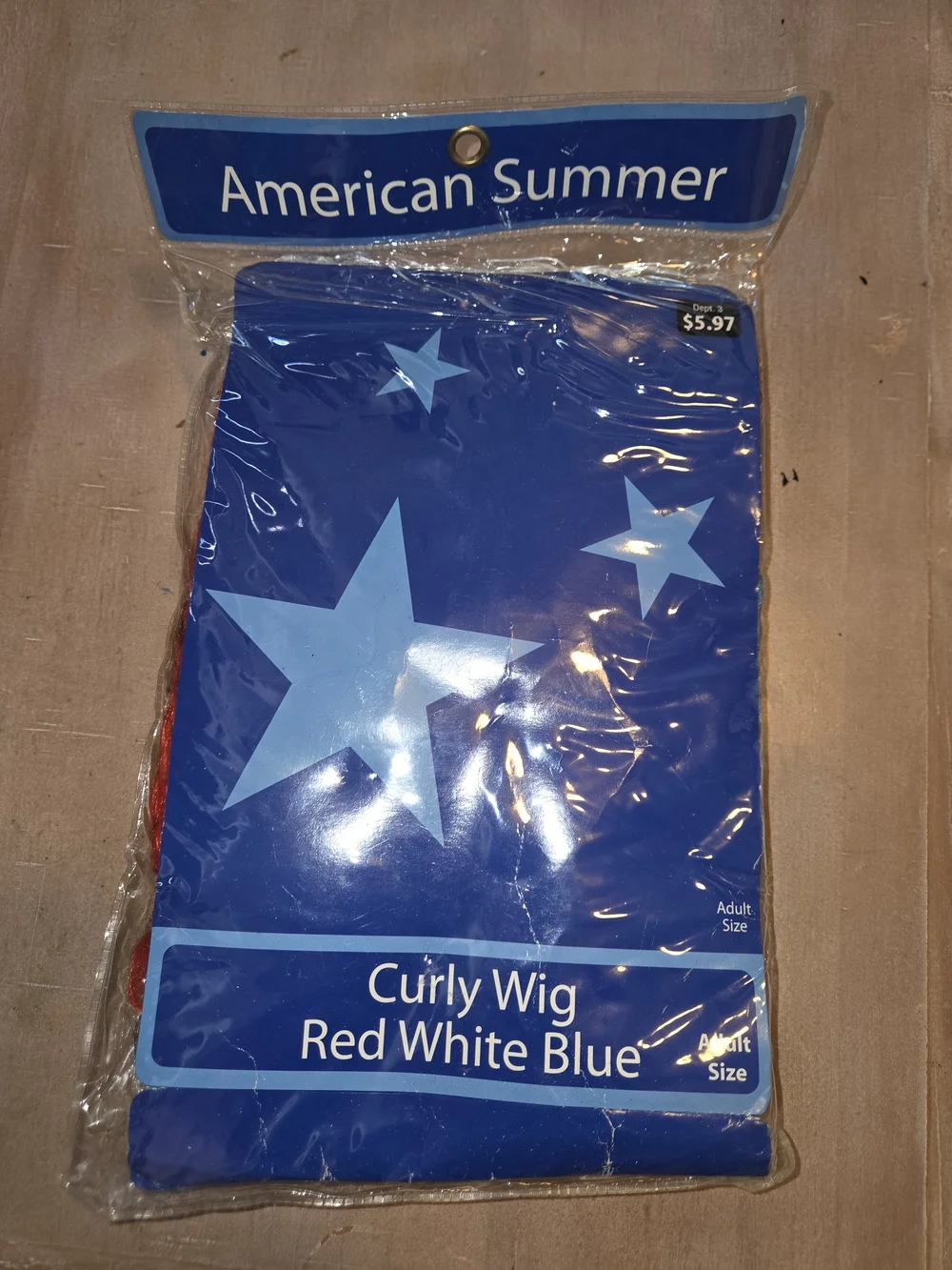 American Summer Red White Blue Curly Wig - Kids Costume